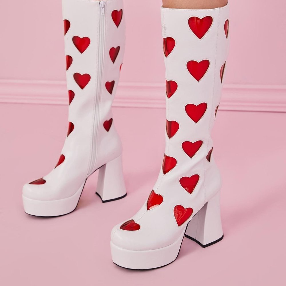 Dolls Kill RETRO ROMANCE GO GO BOOTS